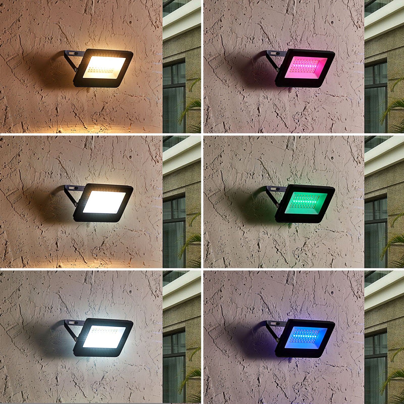 LED utespotlampe Liezel 15W RGBW dimbar WiFi IP65 jordspyd