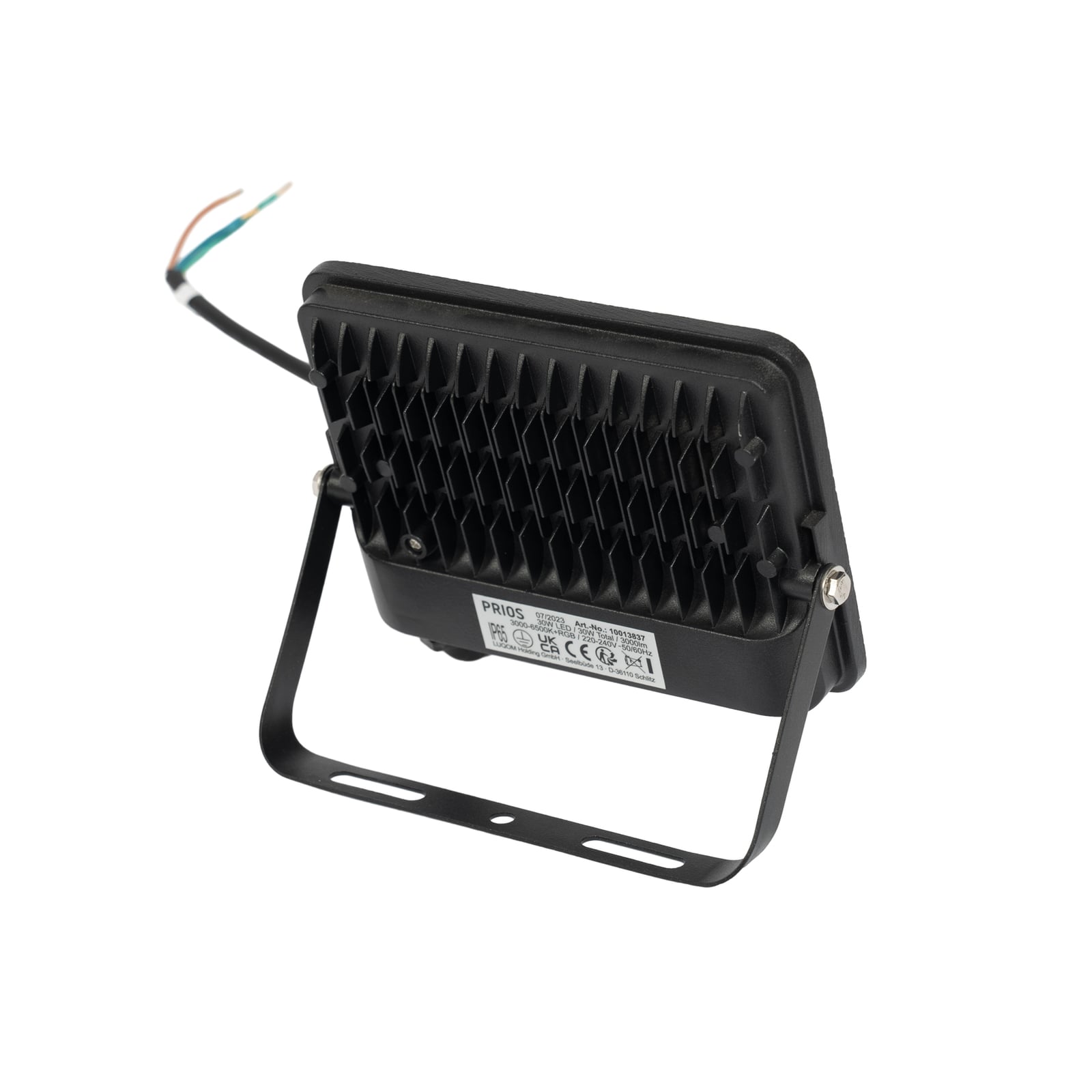 LED utespotlampe Liezel 30W RGBW dimbar WiFi IP65 - Prios appstyring
