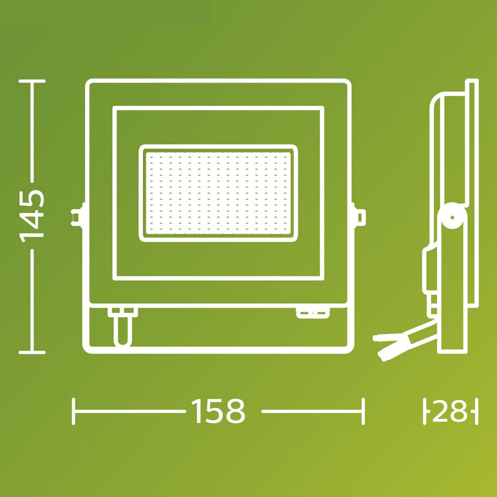 Montert LED utespotlampe Lois flood 14W 2700lm 3000K IP65 Philips utendørs
