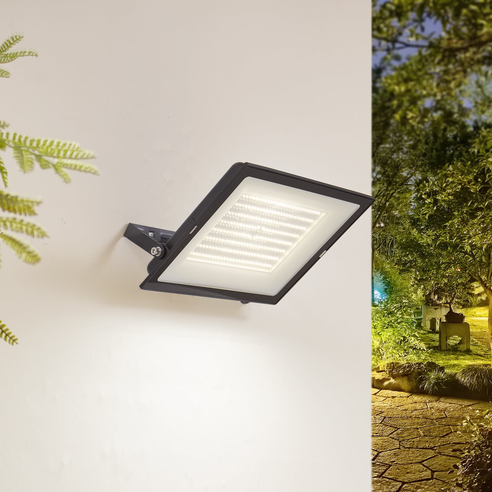 LED utespotlampe Maikel 200W 23530lm IP65 svart bakside