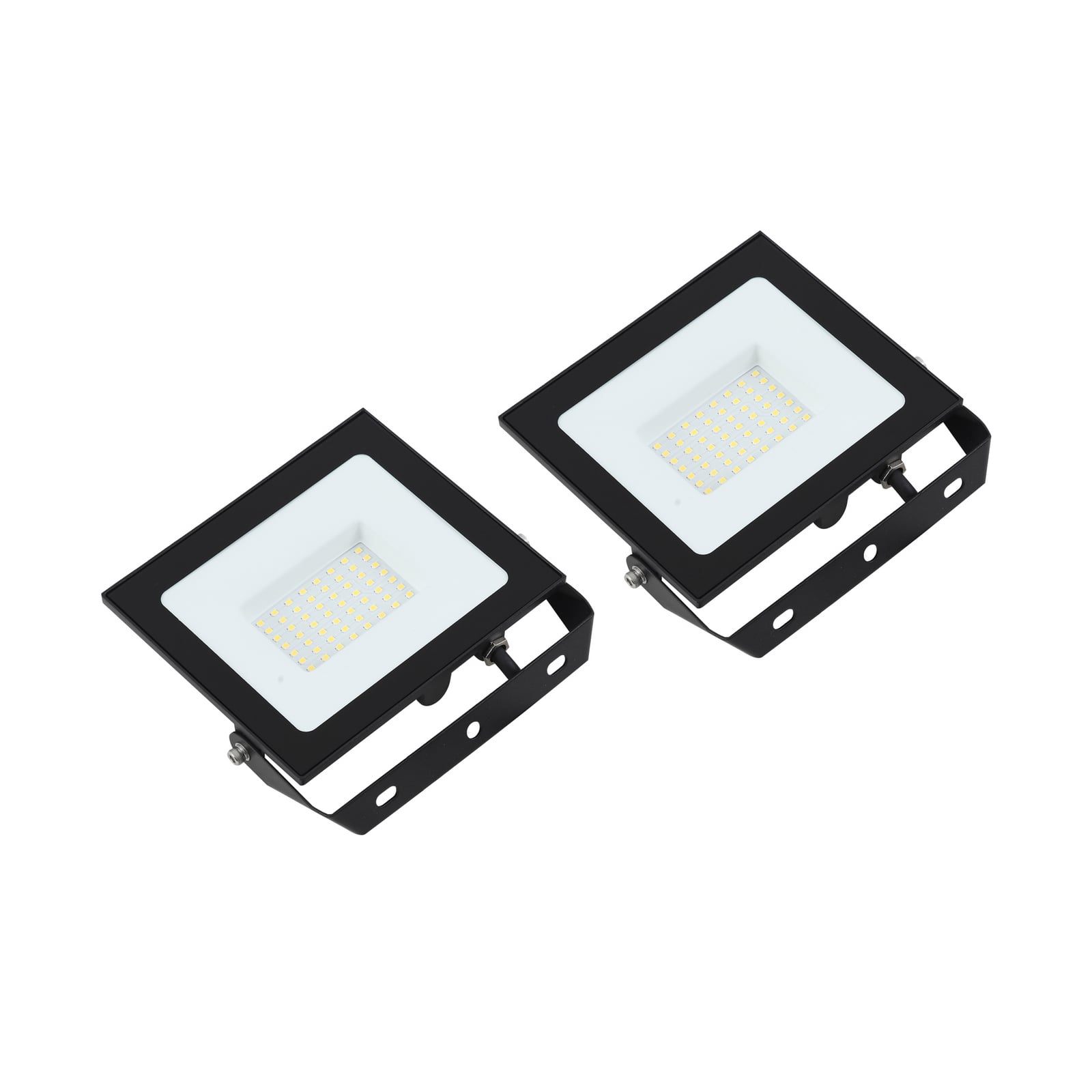 LED utespotlampe Maikel 50W svart IP65 2-pack sett forfra