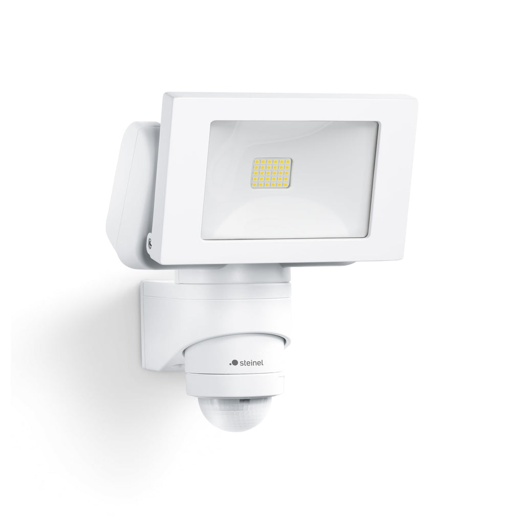 LED utestråler med bevegelsessensor hvit IP44 - STEINEL forfra