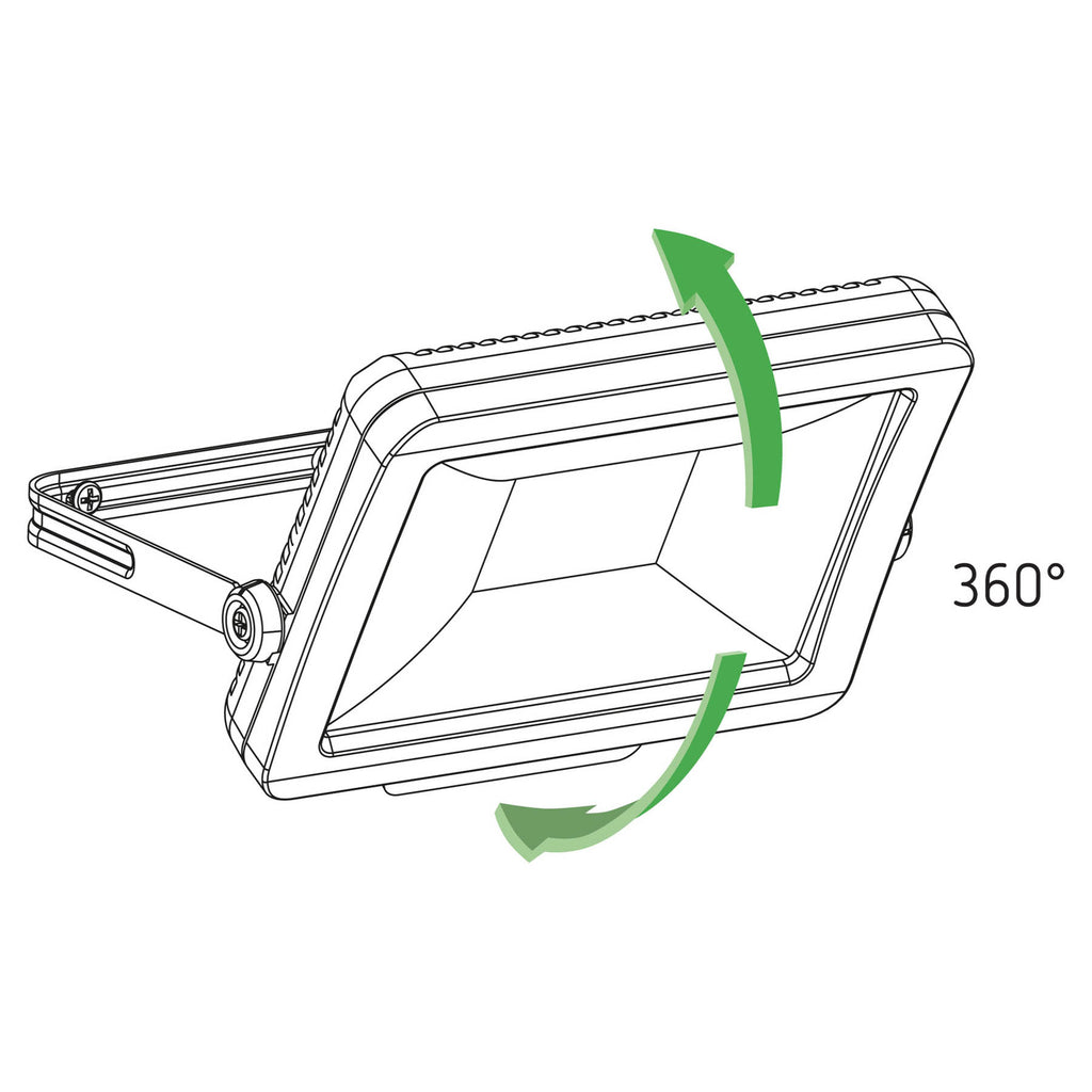 LED utestråler theLeda B100L hvit 100W IP65 med tilbehør