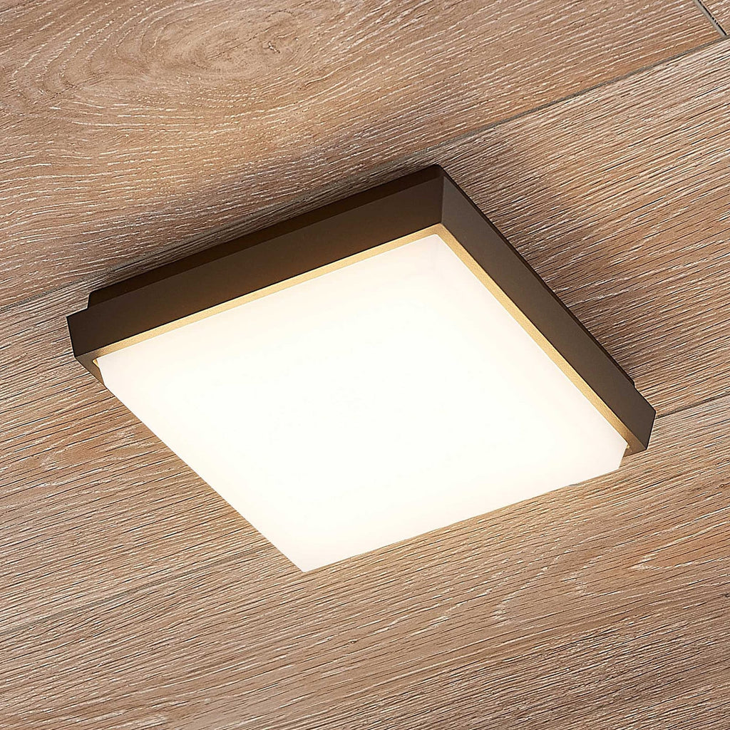 LED utetaklampe Amra firkantet 17,5 cm IP54 forfra
