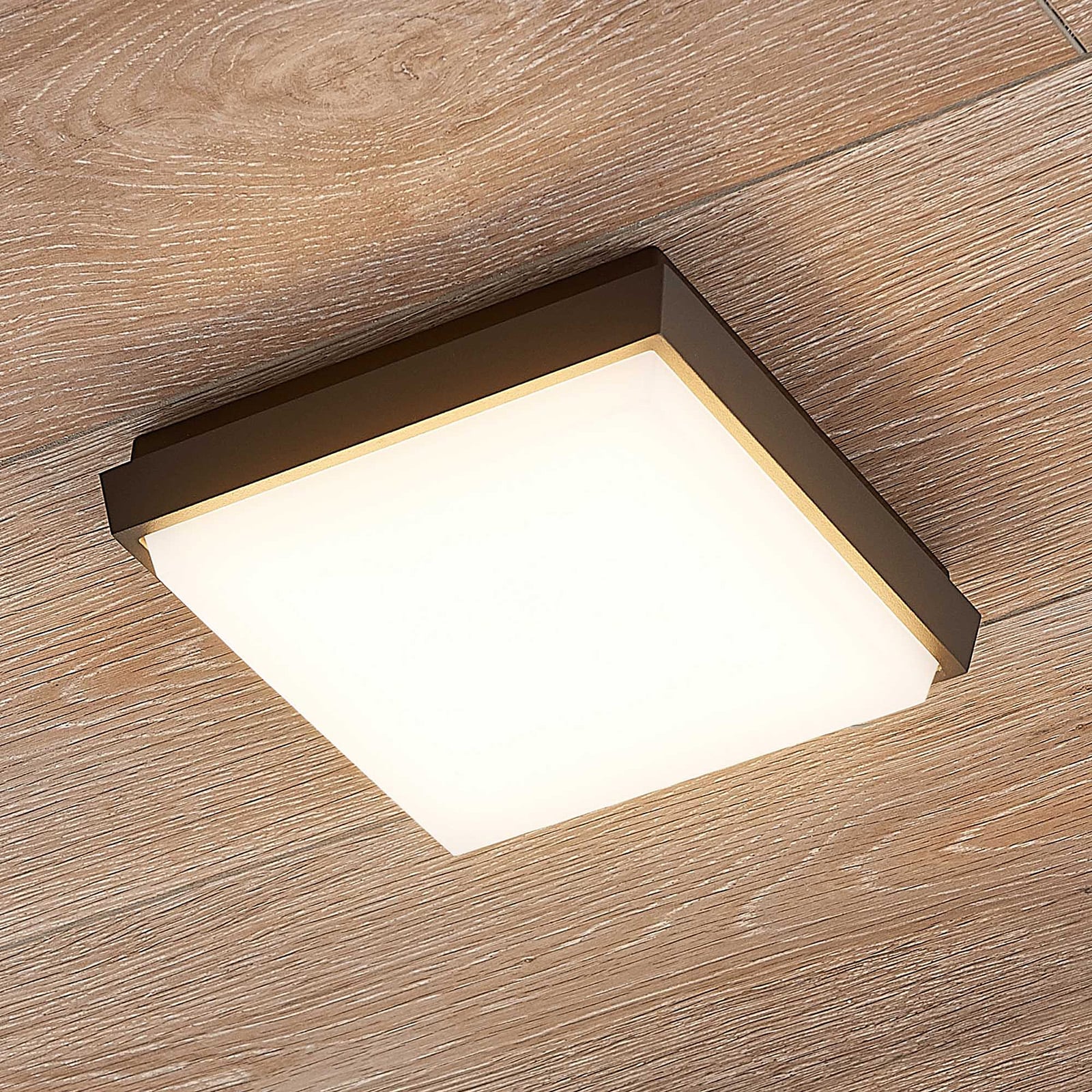 LED utetaklampe Amra firkantet 17,5 cm IP54 forfra