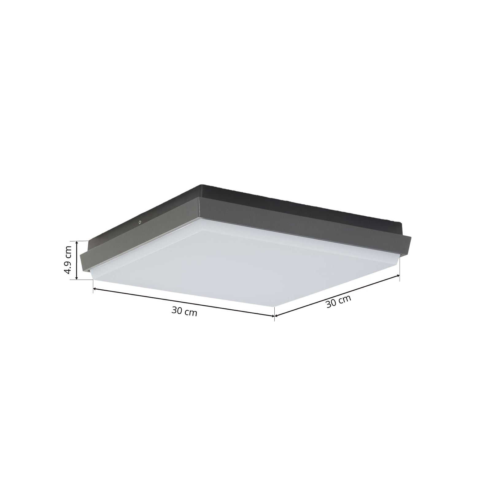 LED utetaklampe Amra kvadratisk antrasitt 30 cm komplett visning