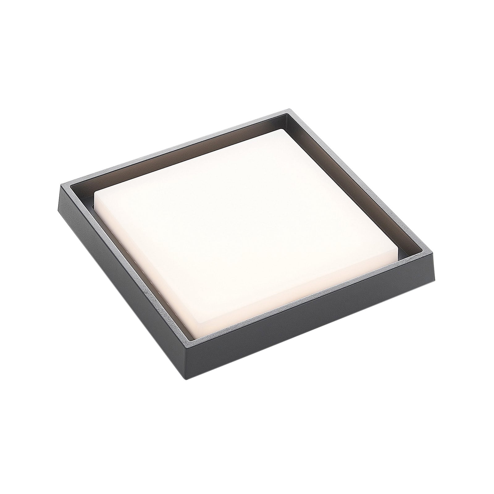 LED utetaklampe Birta kantet mørkegrå 27 cm detalj av aluminiumskorpus