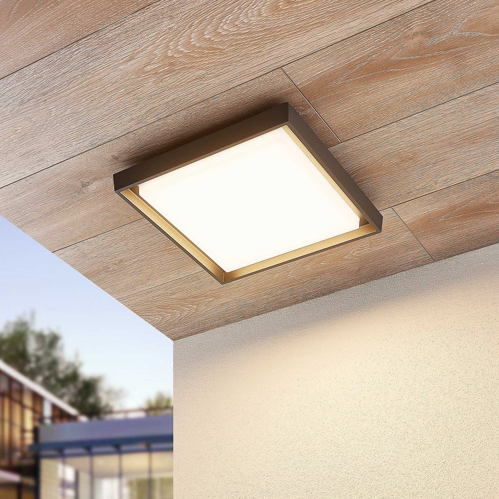 LED utetaklampe Birta mørkegrå 34x34 cm bakside