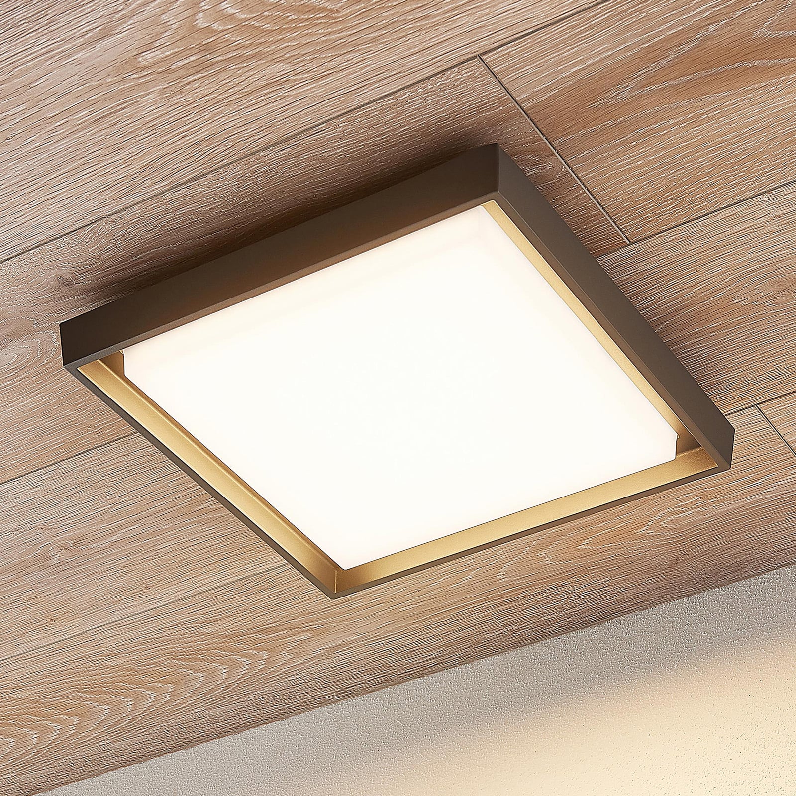 LED utetaklampe Birta mørkegrå 34x34 cm forfra