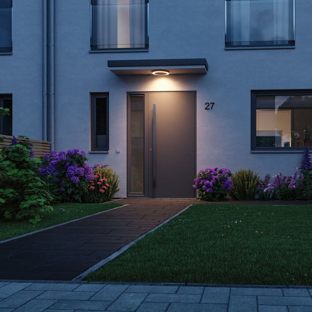 LED utetaklampe Circula Zigbee dimbar antrasitt bakside