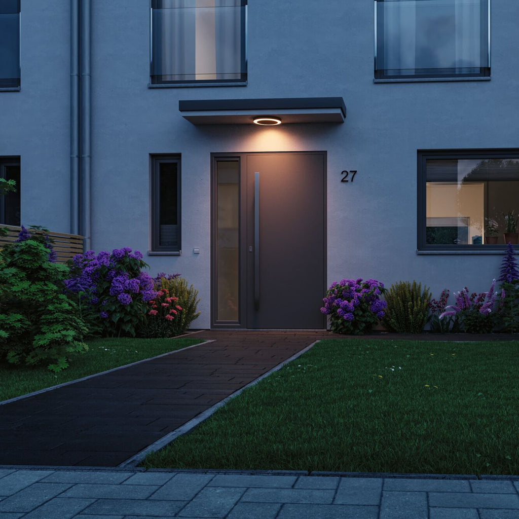 LED utetaklampe Circula Zigbee dimbar antrasitt smartkontroll