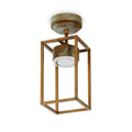 LED utetaklampe Cubic messing antikk opalglass Moretti Luce forfra