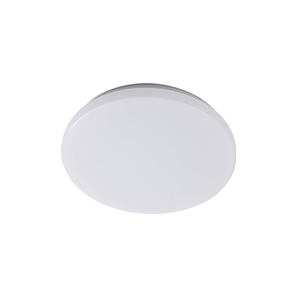 LED utetaklampe Doki rund hvit plast forfra
