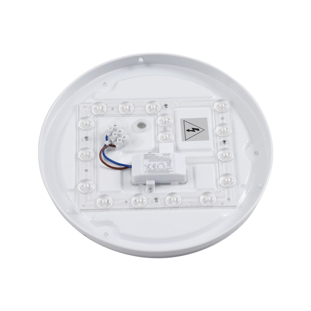 LED utetaklampe Doki rund hvit plast side