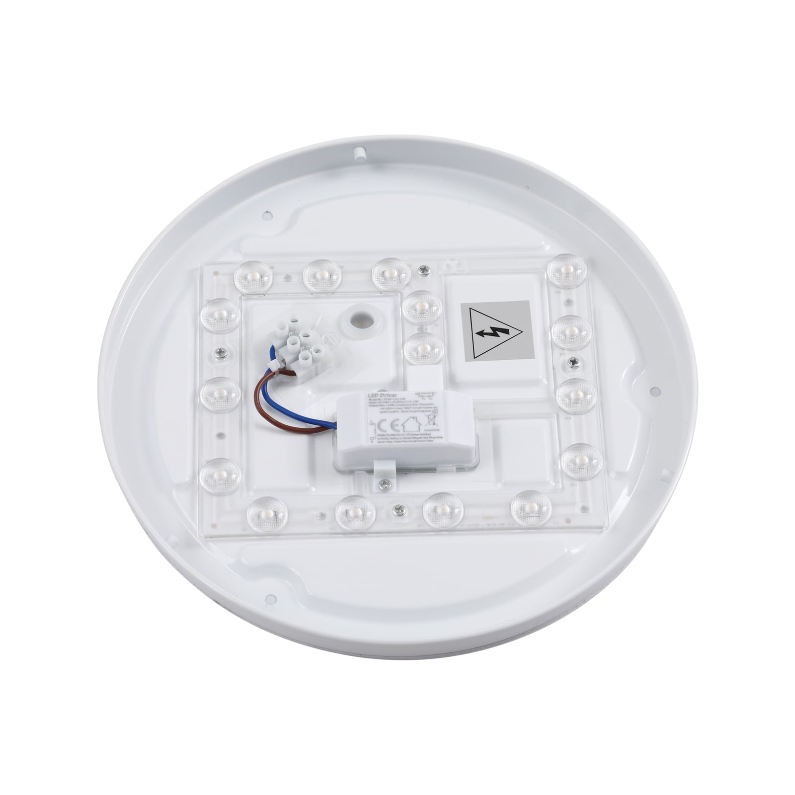 LED utetaklampe Doki rund hvit plast side