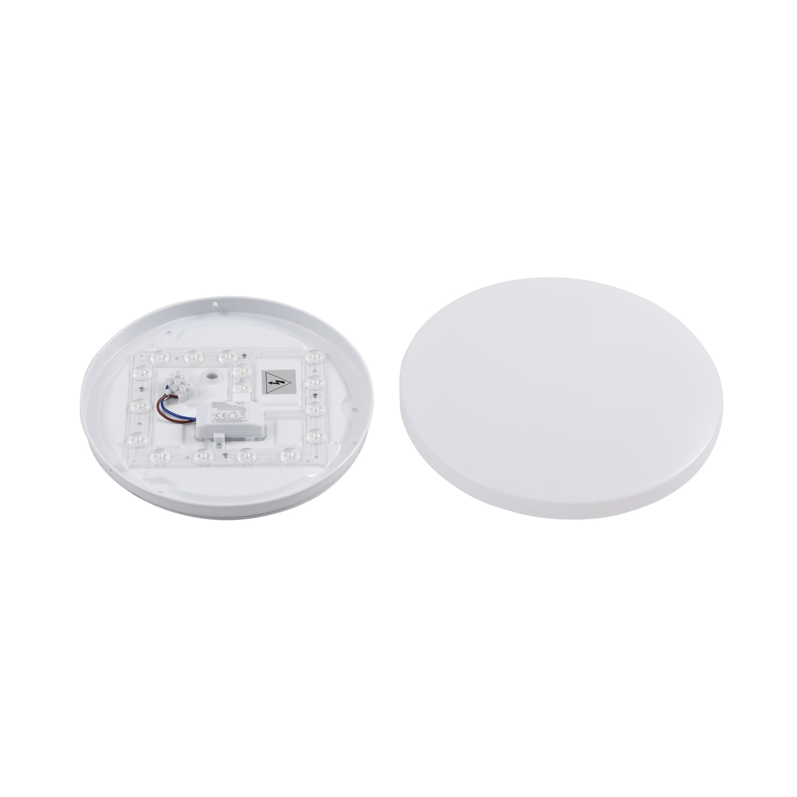 LED utetaklampe Doki rund hvit plast under