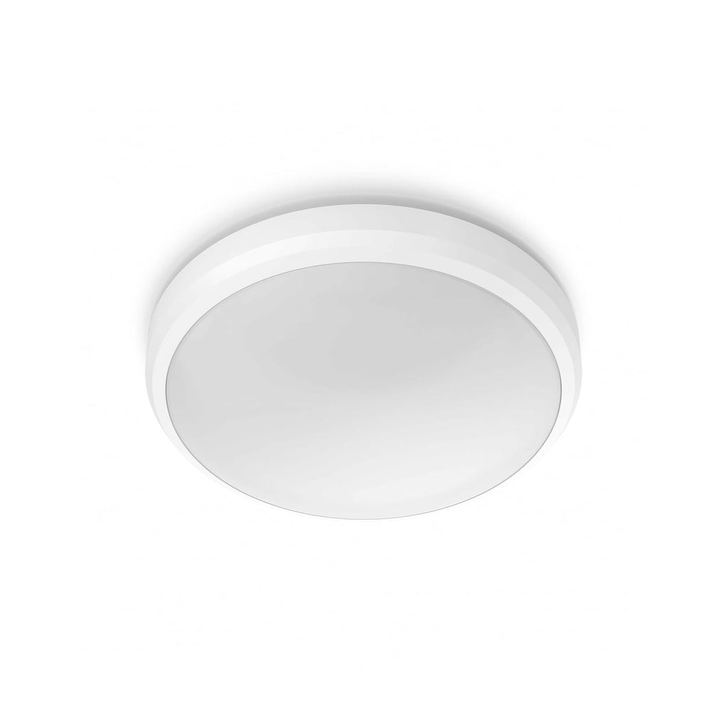 LED utetaklampe Doris hvit Ø22 cm IP54 4000K Philips forfra