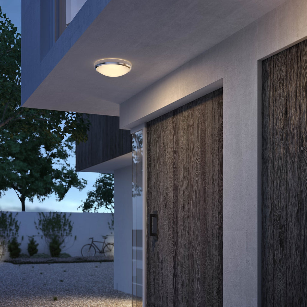 LED utetaklampe Doris nikkel metall bakside