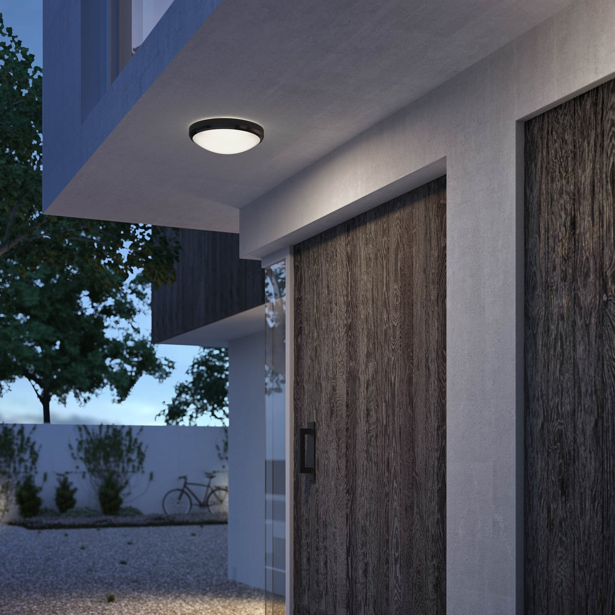 LED utetaklampe Doris svart Ø22 cm 4000K IP54 bakside