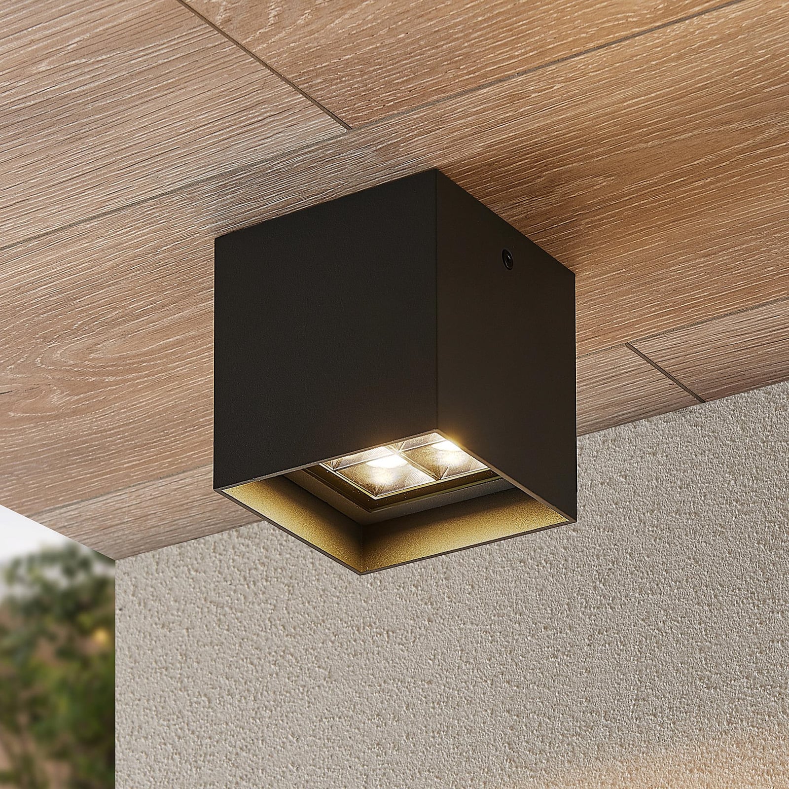 LED utetaklampe Eveta kvadratisk antrasitt forfra
