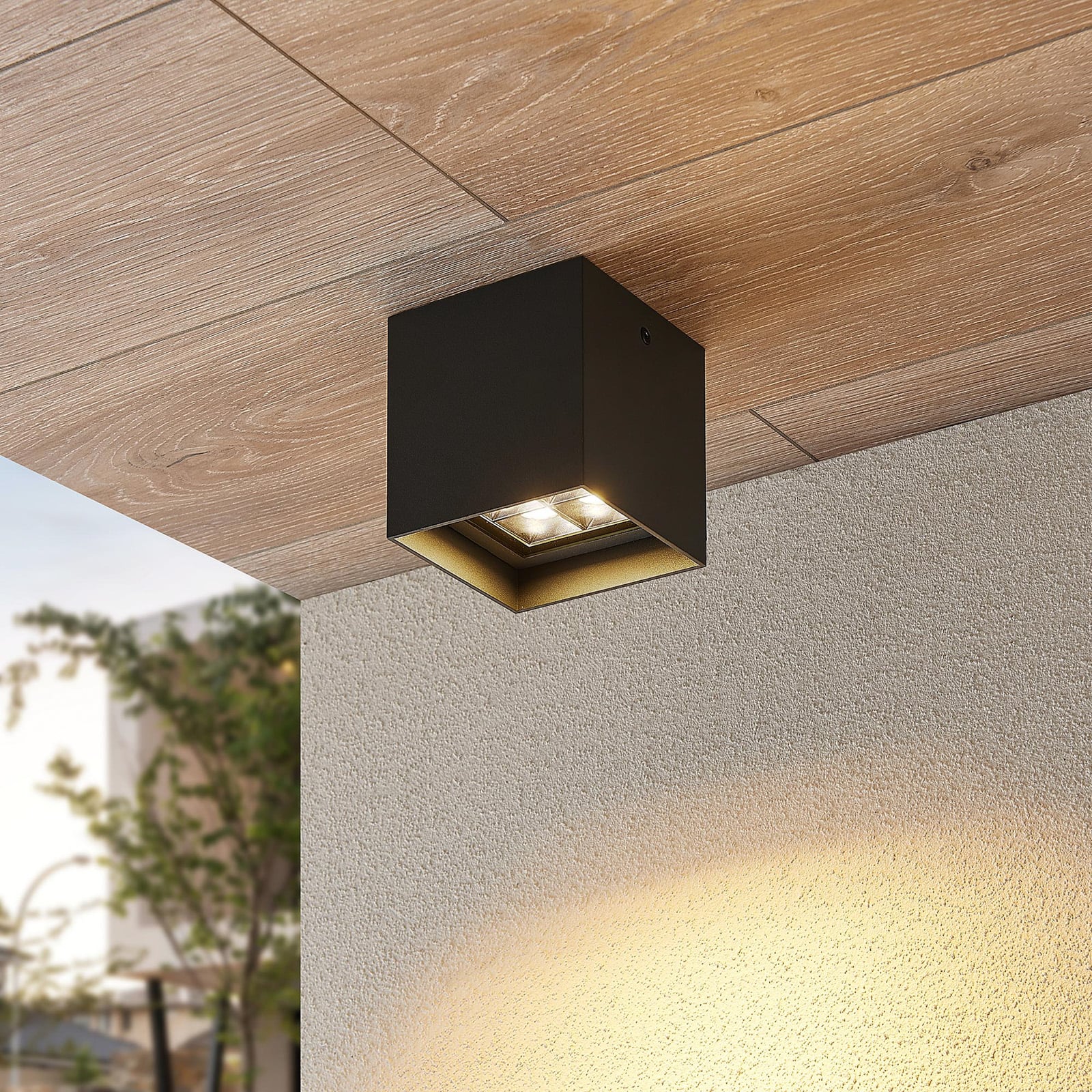 LED utetaklampe Eveta kvadratisk antrasitt bakside