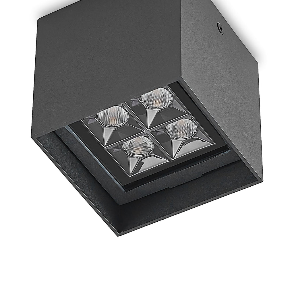 LED utetaklampe Eveta kvadratisk antrasitt detalj av aluminium