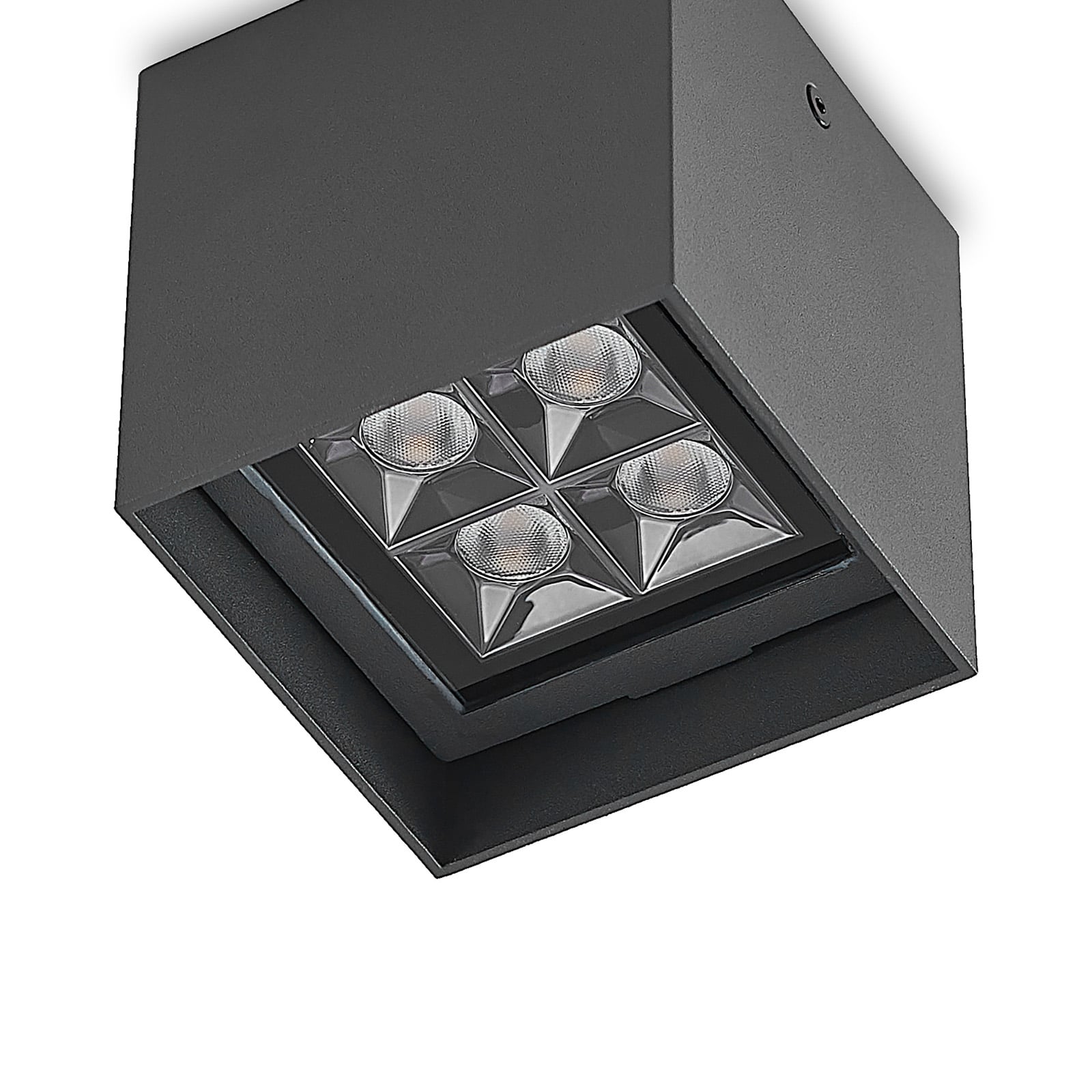 LED utetaklampe Eveta kvadratisk antrasitt detalj av aluminium