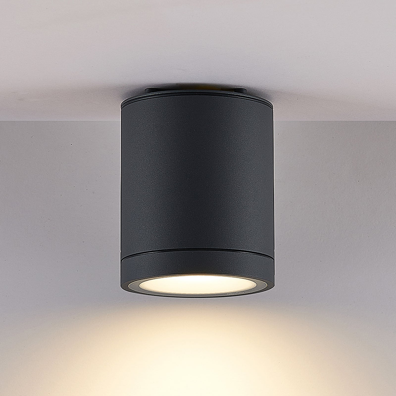 LED utetaklampe Foris Round antrasitt foran