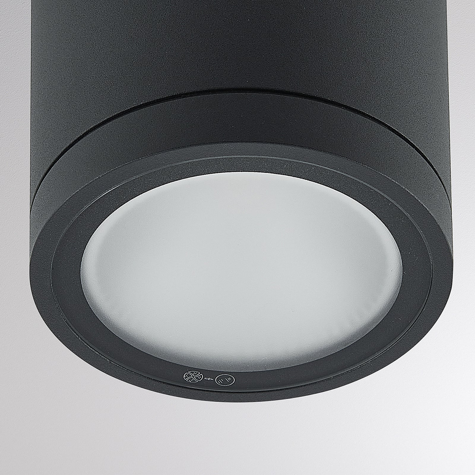LED utetaklampe Foris Round antrasitt lysbilde