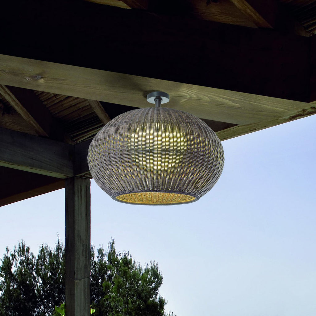 LED utetaklampe Garota dimbar hvit/elfenben Ø27 cm IP66 forfra