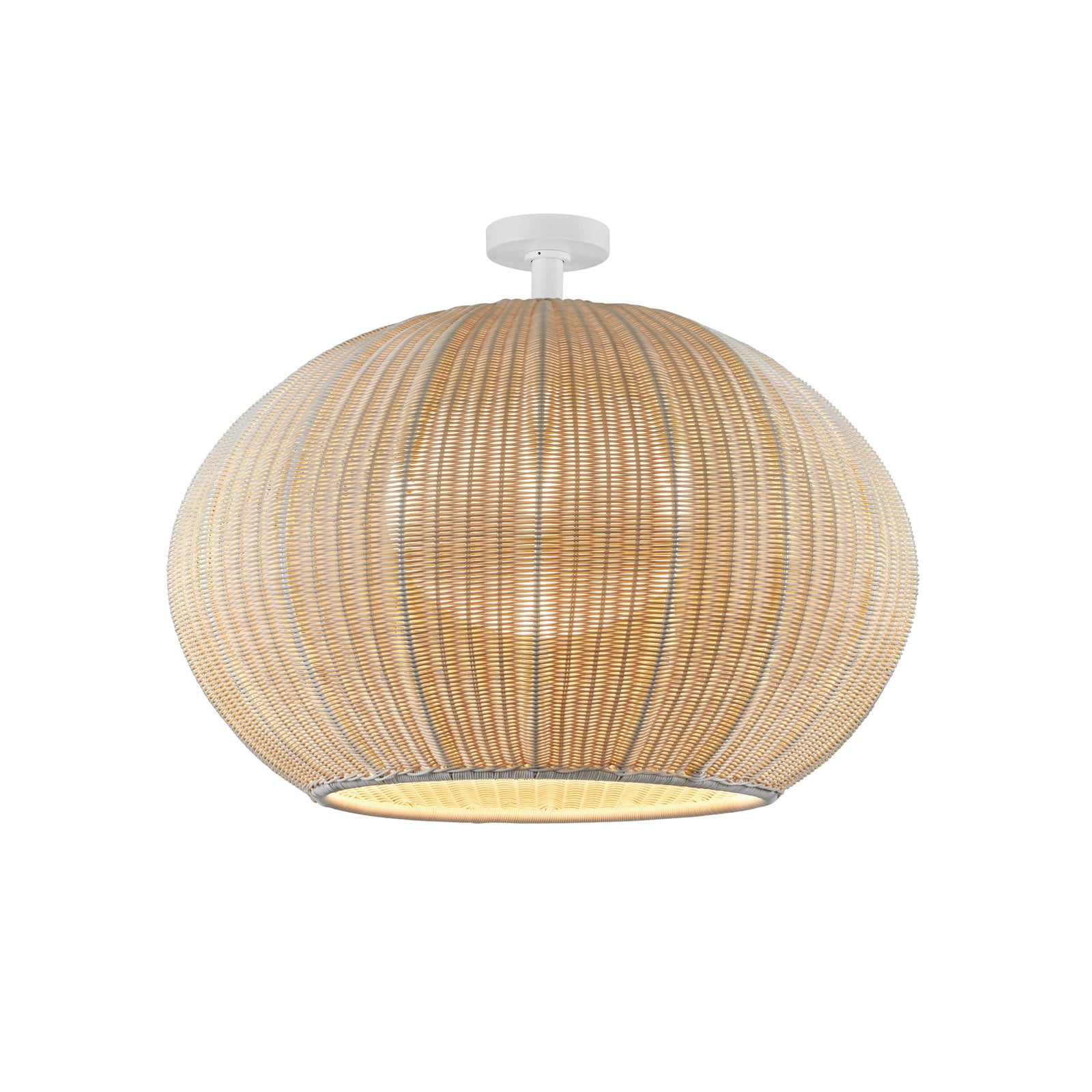 LED utetaklampe Garota flettet skjerm hvit elfenben front
