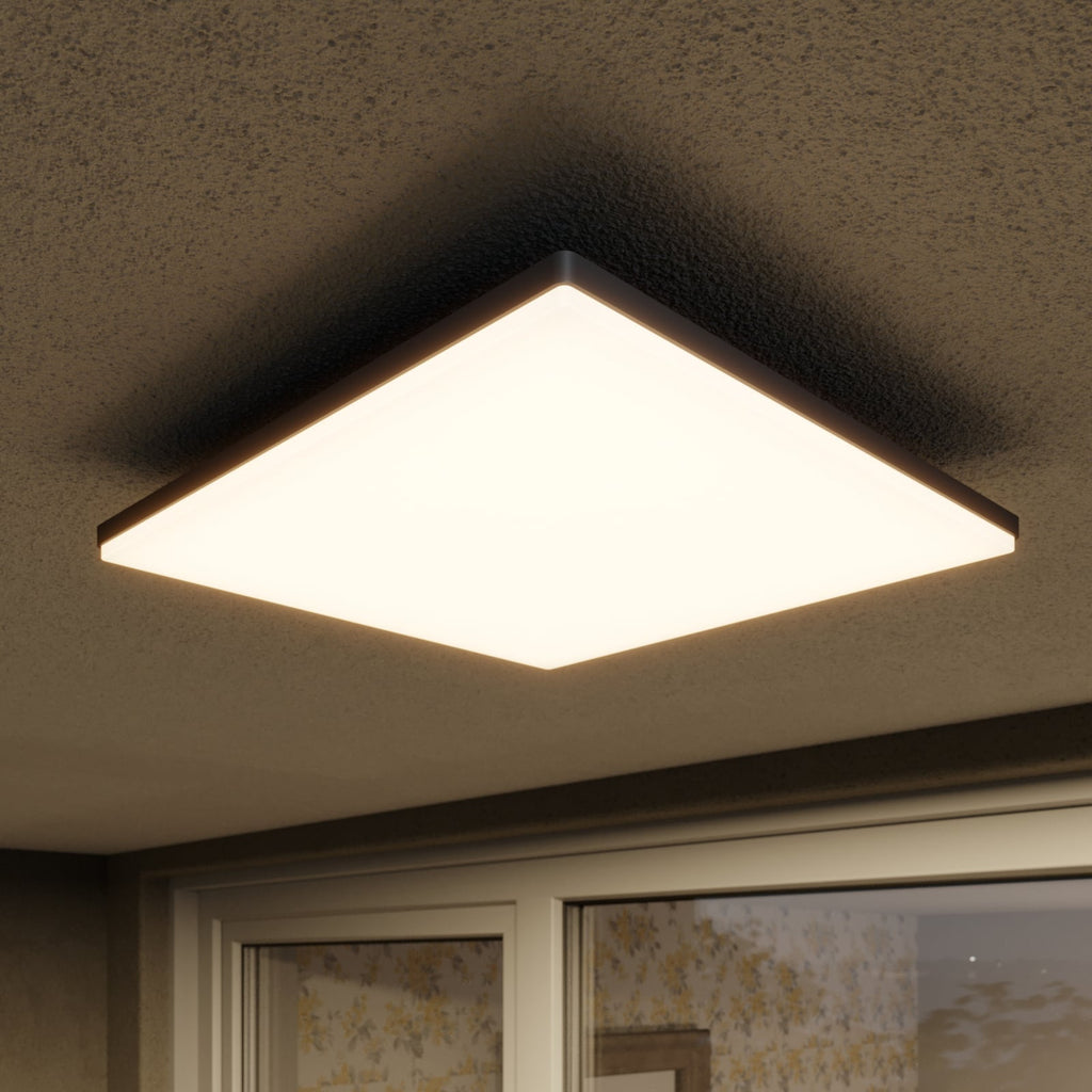 LED utetaklampe Henni kvadratisk grå 30x30 cm IP65 forfra