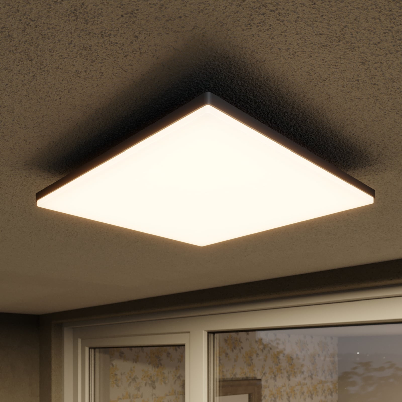 LED utetaklampe Henni kvadratisk grå 30x30 cm IP65 forfra