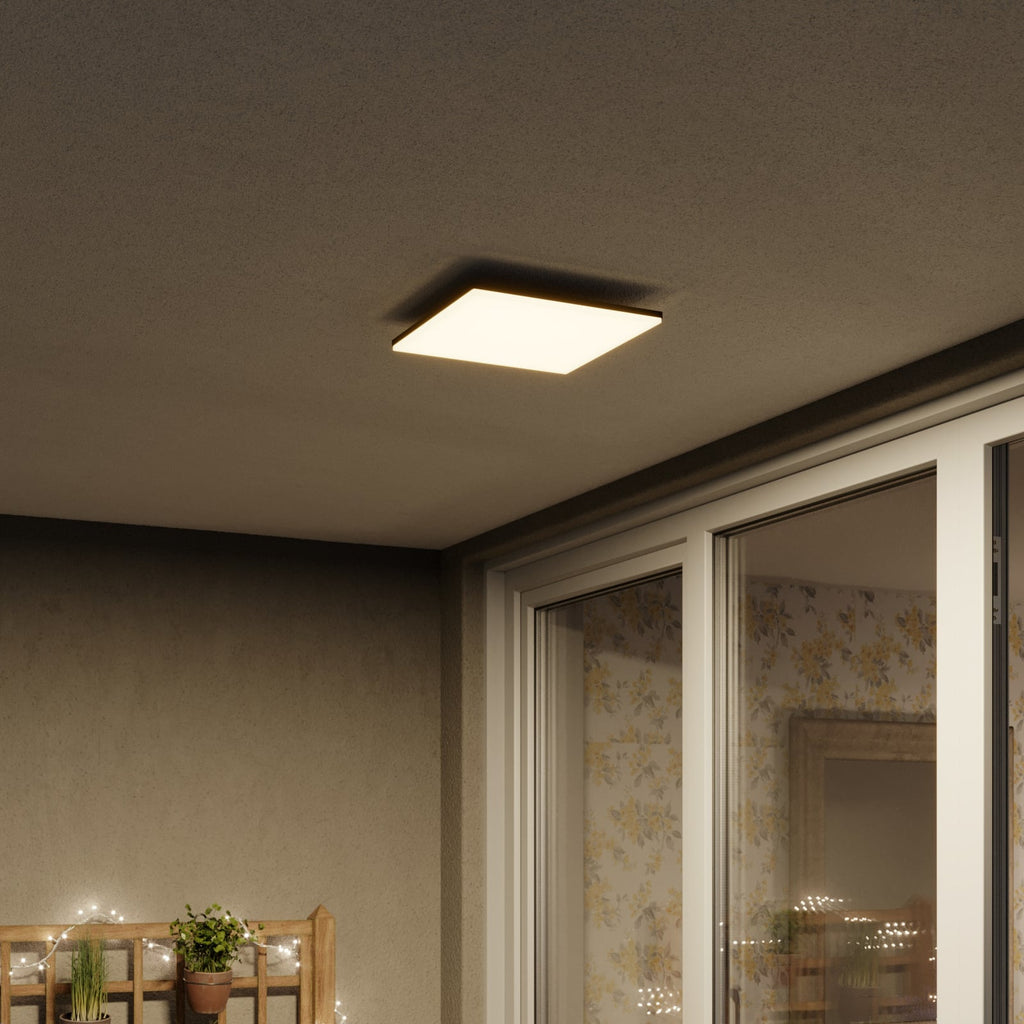 LED utetaklampe Henni kvadratisk grå 30x30 cm IP65 bakside