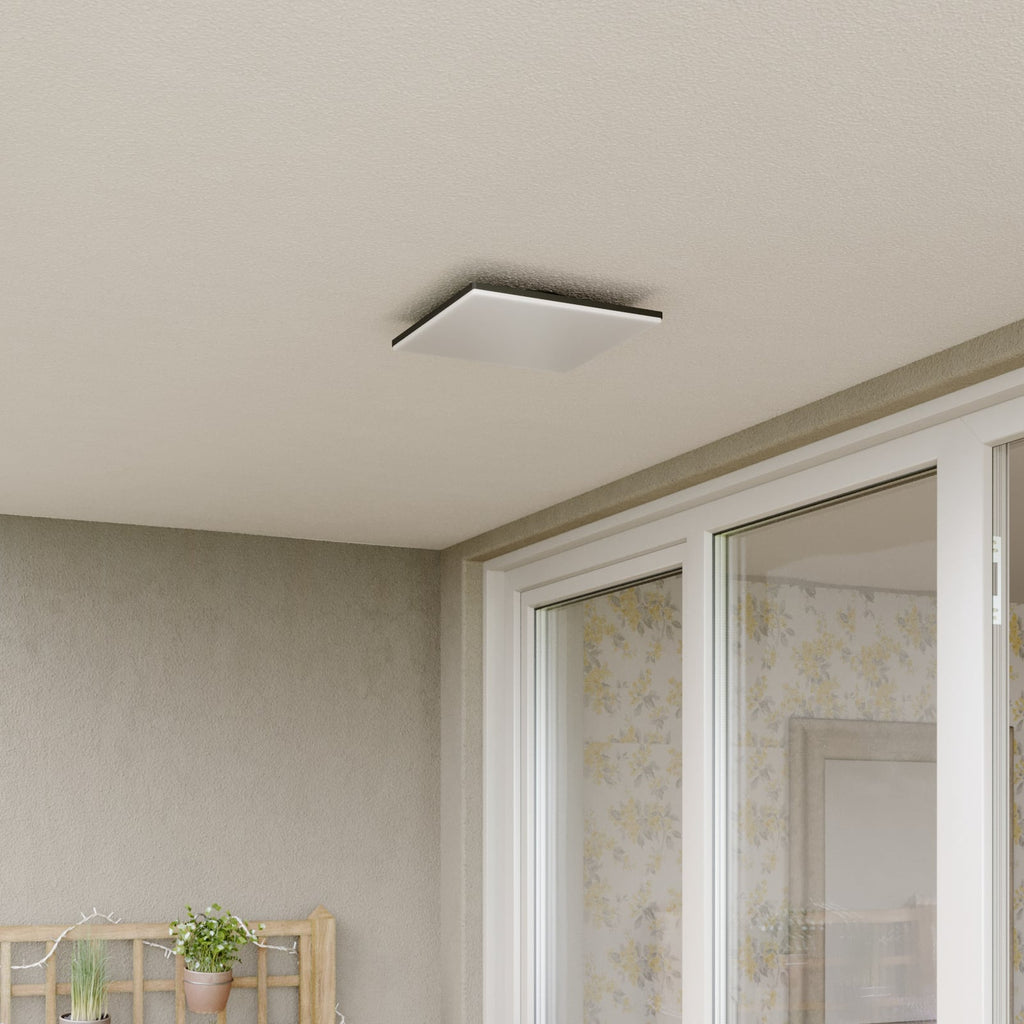LED utetaklampe Henni kvadratisk grå 30x30 cm IP65 detalj