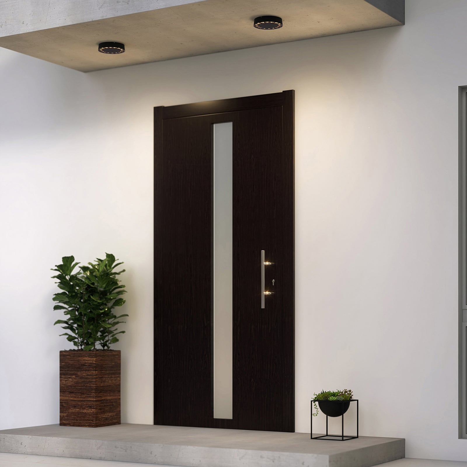 LED utetaklampe Kelissa rund svart bakside
