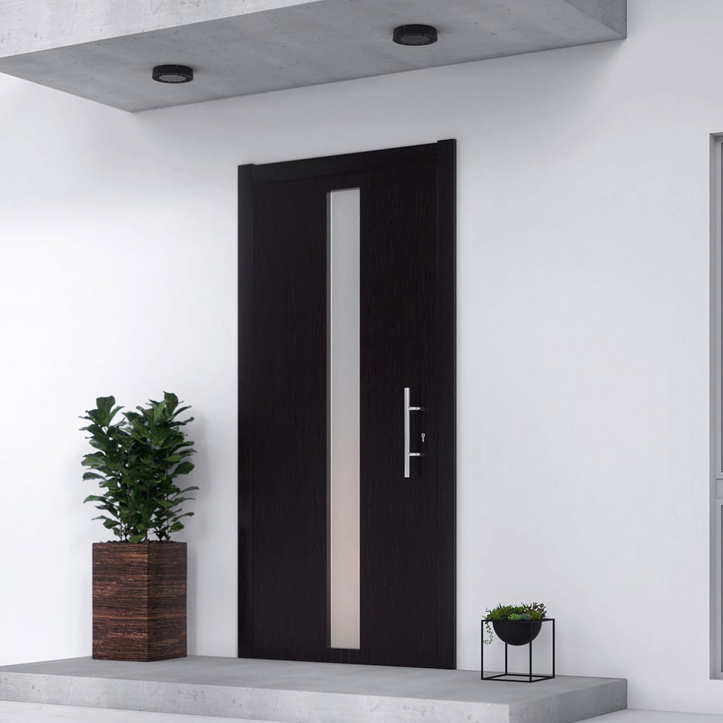 LED utetaklampe Kelissa rund svart detalj
