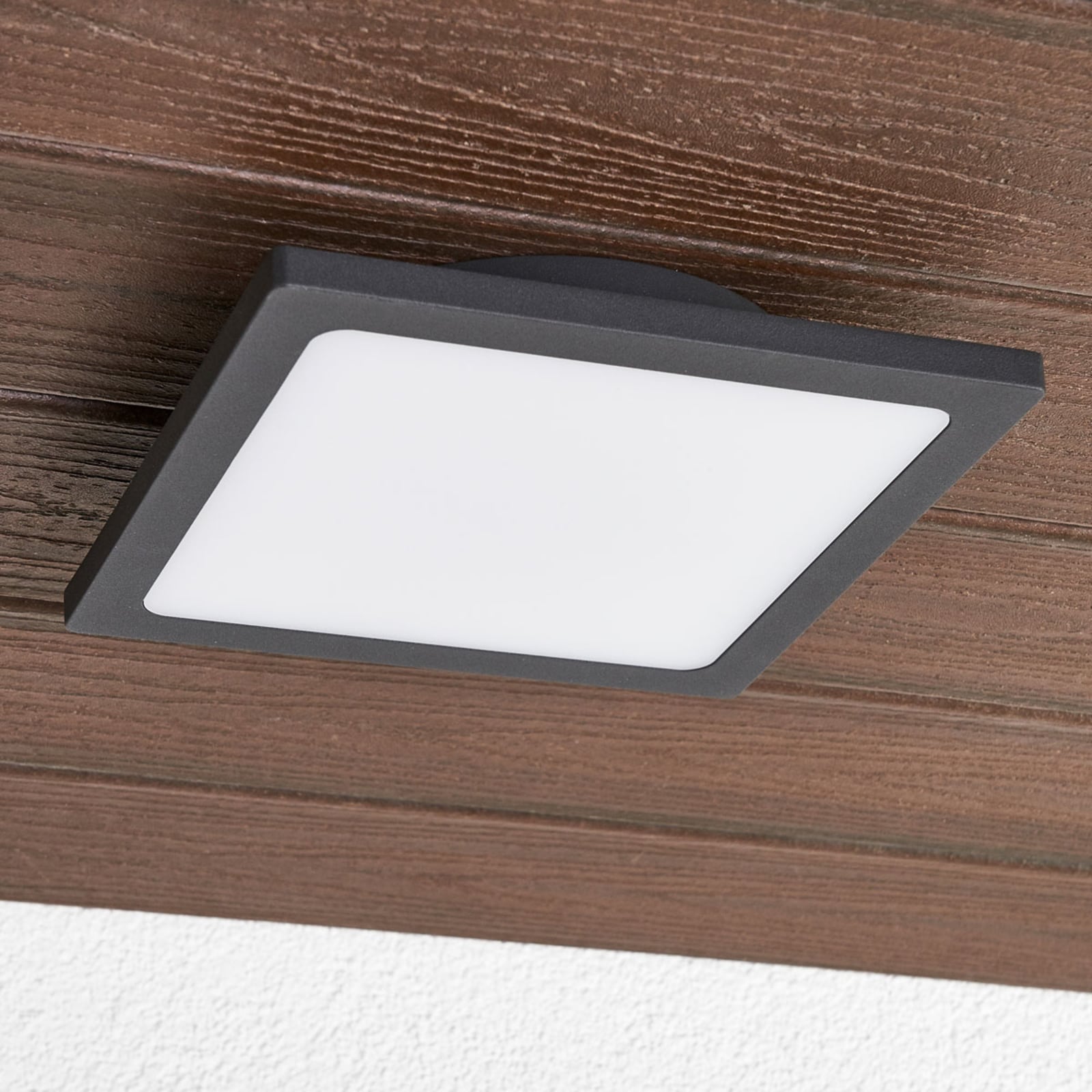 Detalj av LED utetaklampe Mabella aluminium 23 cm IP65 antrasitt