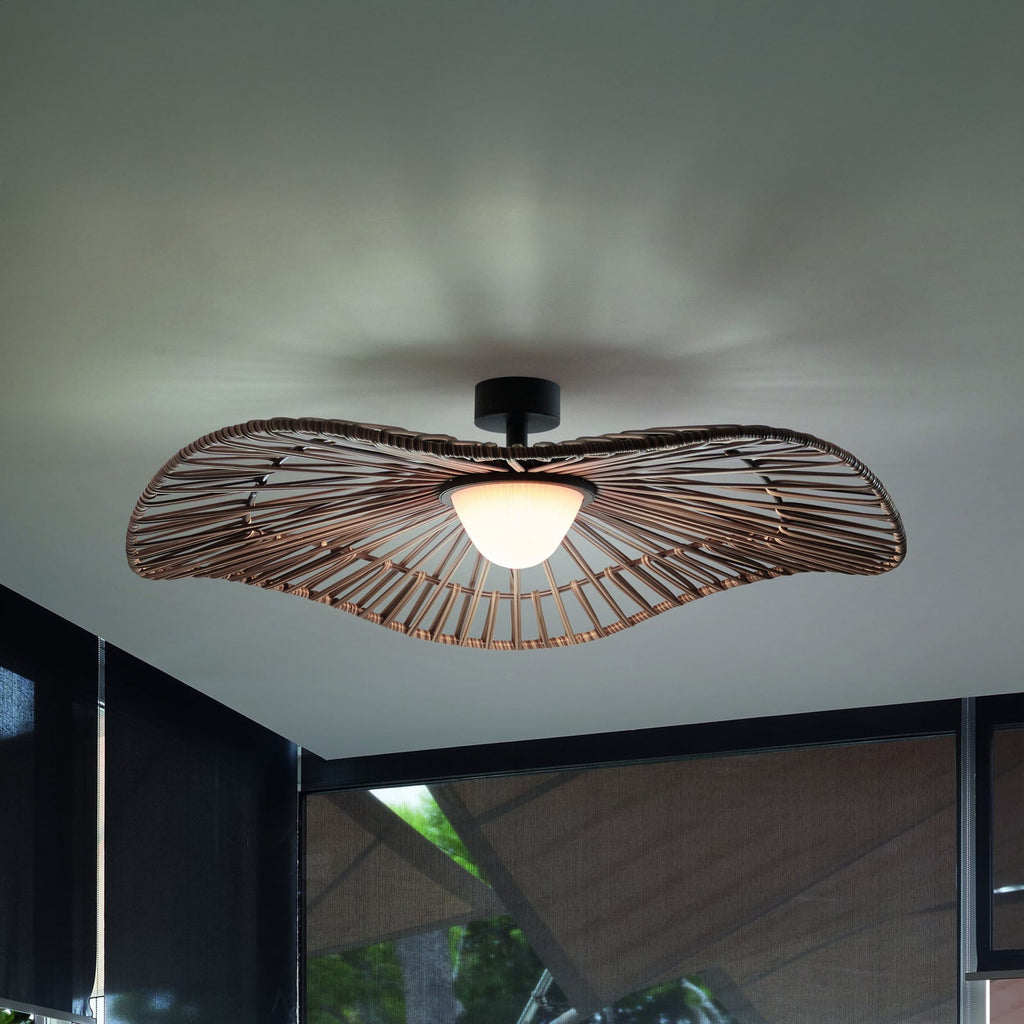 LED utetaklampe Mediterránia brun Ø105 cm forfra