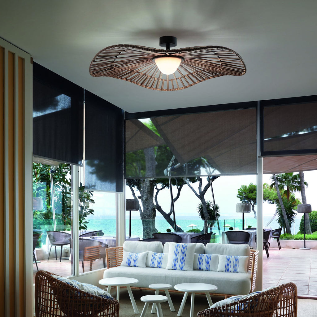 LED utetaklampe Mediterránia brun Ø105 cm bakside