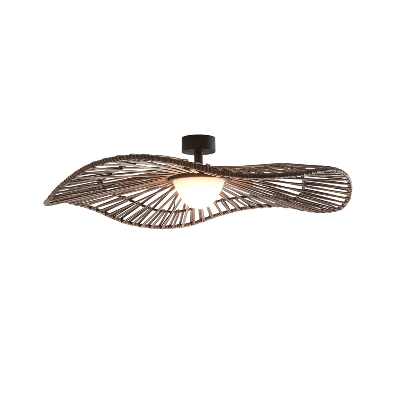 LED utetaklampe Mediterránia brun Ø105 cm nærbilde