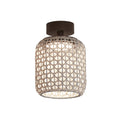 LED utetaklampe Nans PF 21 flettet skjerm beige forfra
