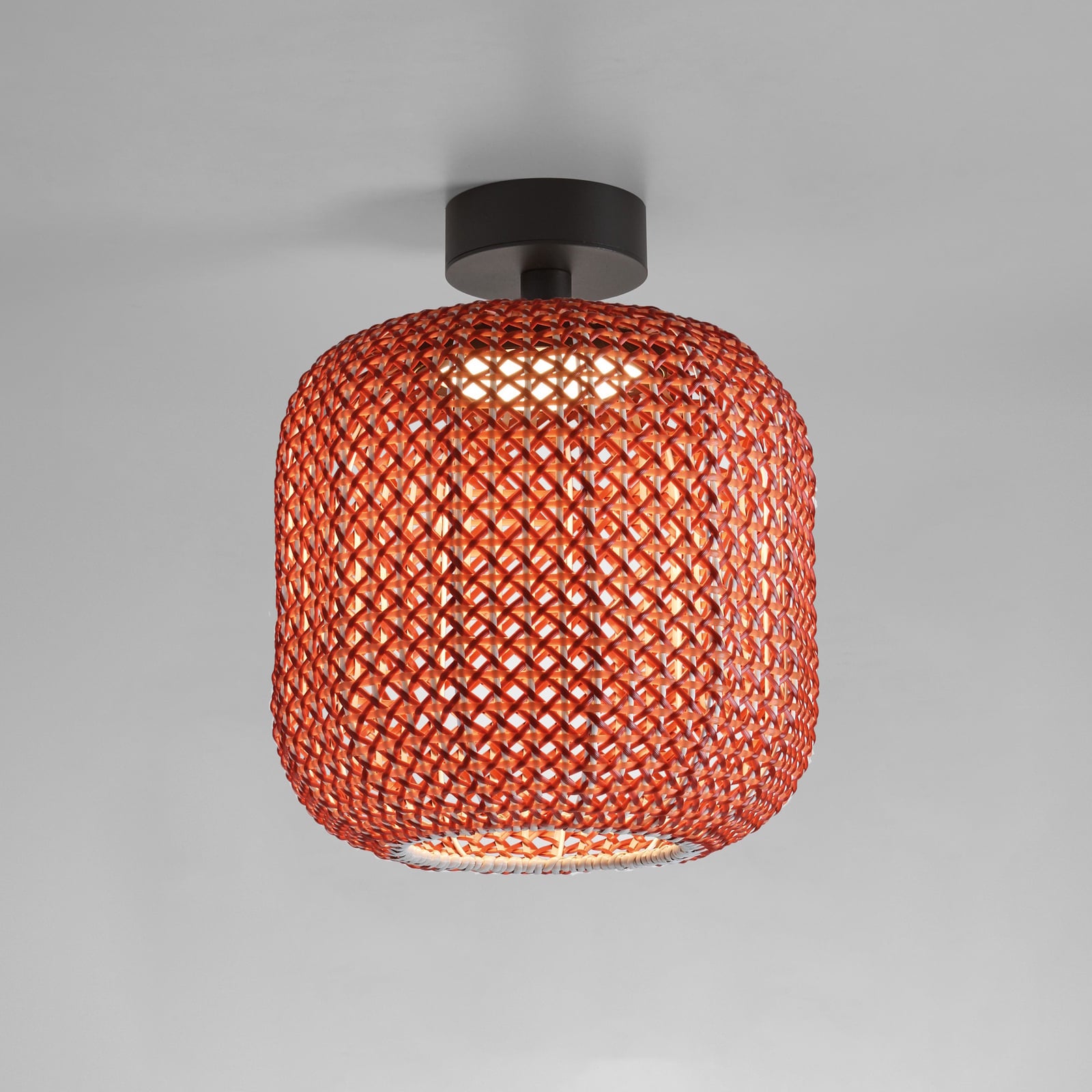 LED utetaklampe Nans PF/31 dimbar Ø31,5 cm IP54 detalj av flettet skjerm