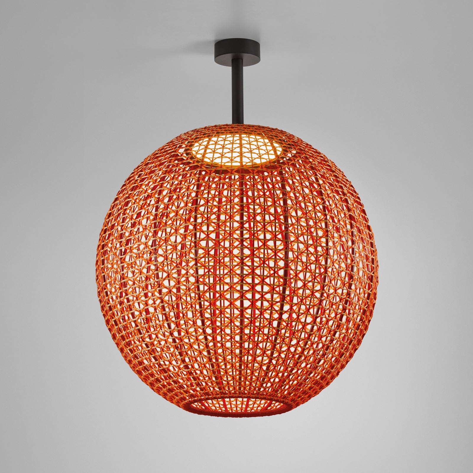 LED utetaklampe Nans Sphere PF/80 dimbar rød Ø80 cm front