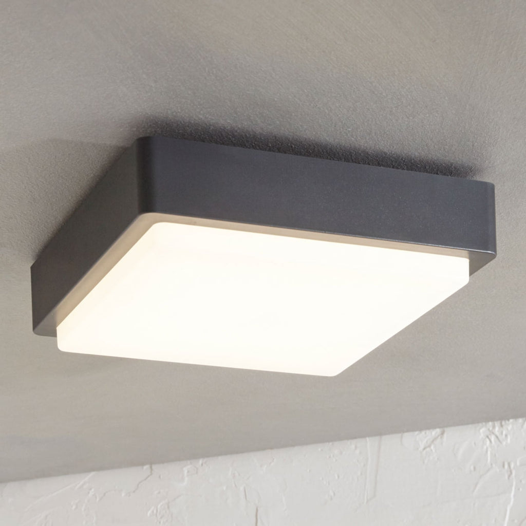 LED utetaklampe Nermin kantet 22 cm antrasitt IP65 forfra