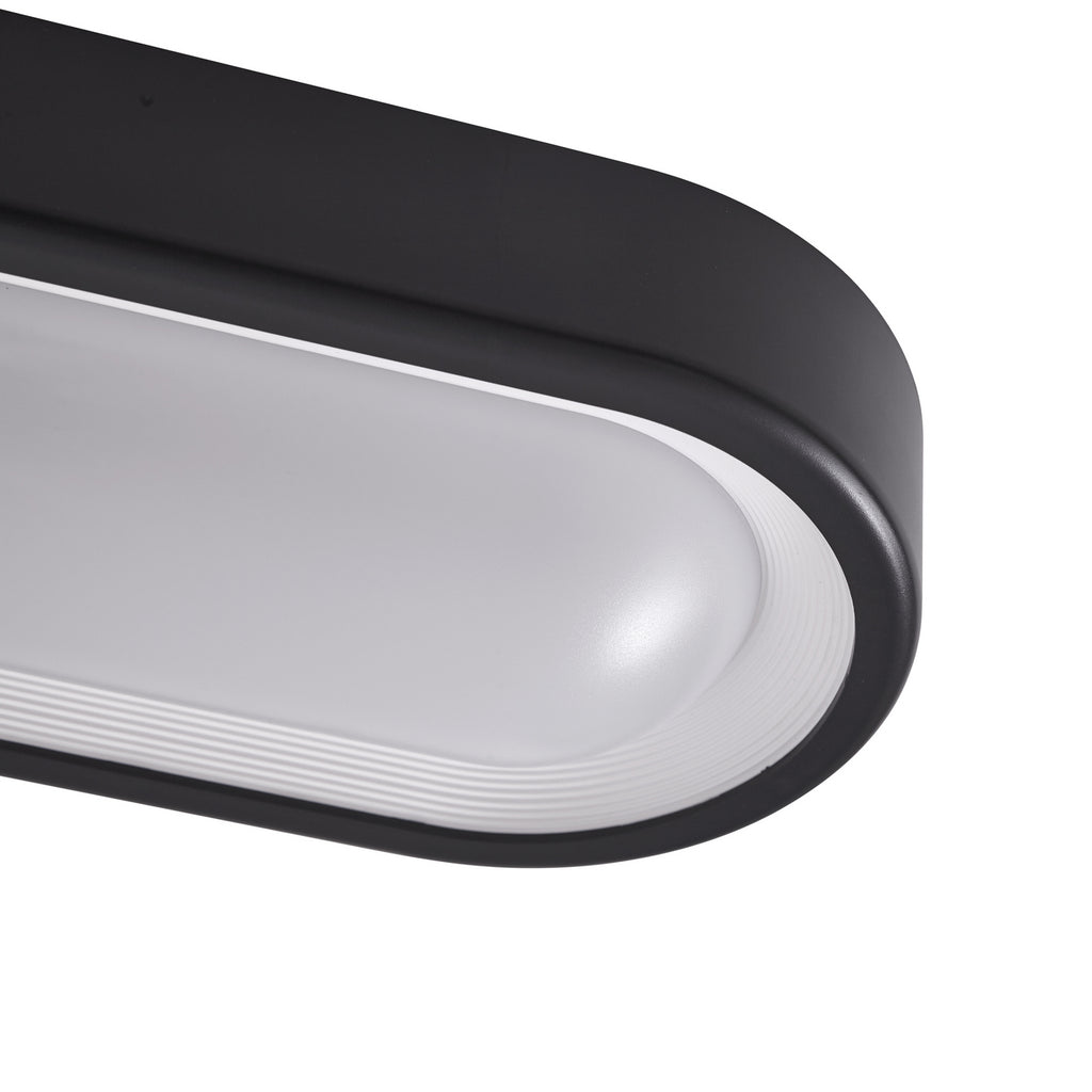 Nærbilde av LED utetaklampe Niniel oval svart