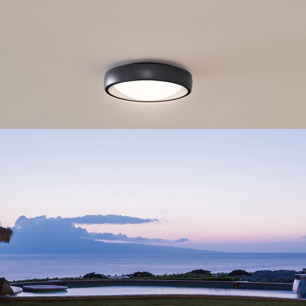 LED utetaklampe Niniel svart forfra