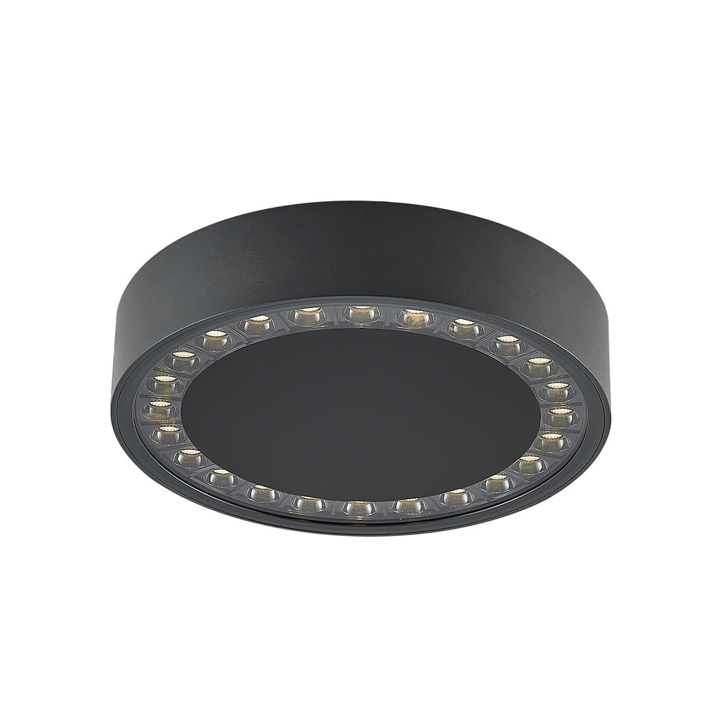 LED utetaklampe Nona antrasitt Ø22,8 cm forfra