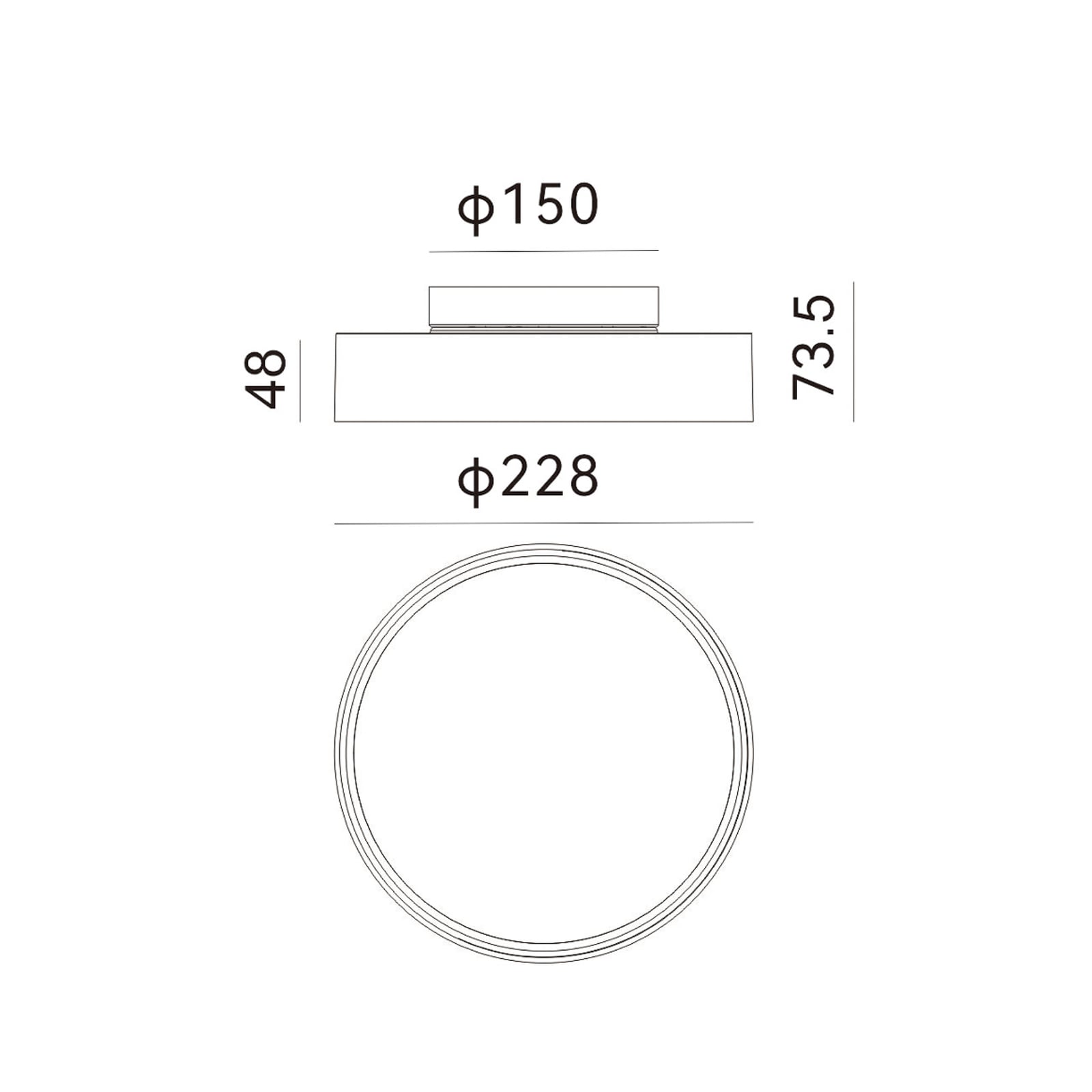 LED utetaklampe Nona antrasitt Ø22,8 cm detalj