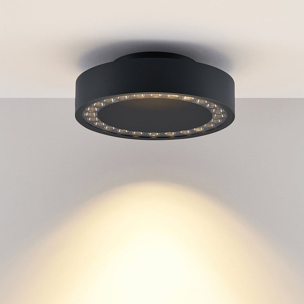 LED utetaklampe Nona antrasitt Ø22,8 cm montert ute